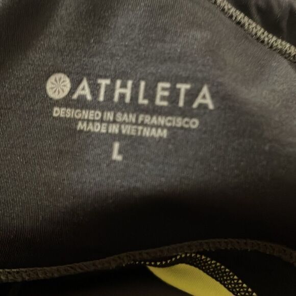 Athleta Spar Colorblock Tight 7/8 High Rise Olive Green Black L - Picture 10 of 10